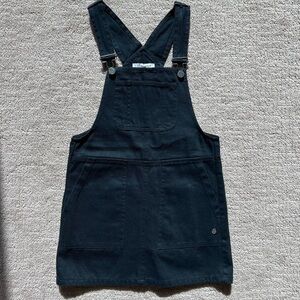 Pull&Bear Black Denim Overall Dress